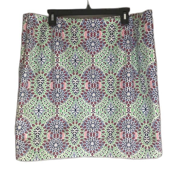 Talbots Blue & Green Medallion Print Pencil Skirt Women's Size 18 Knee Length - Picture 3 of 10